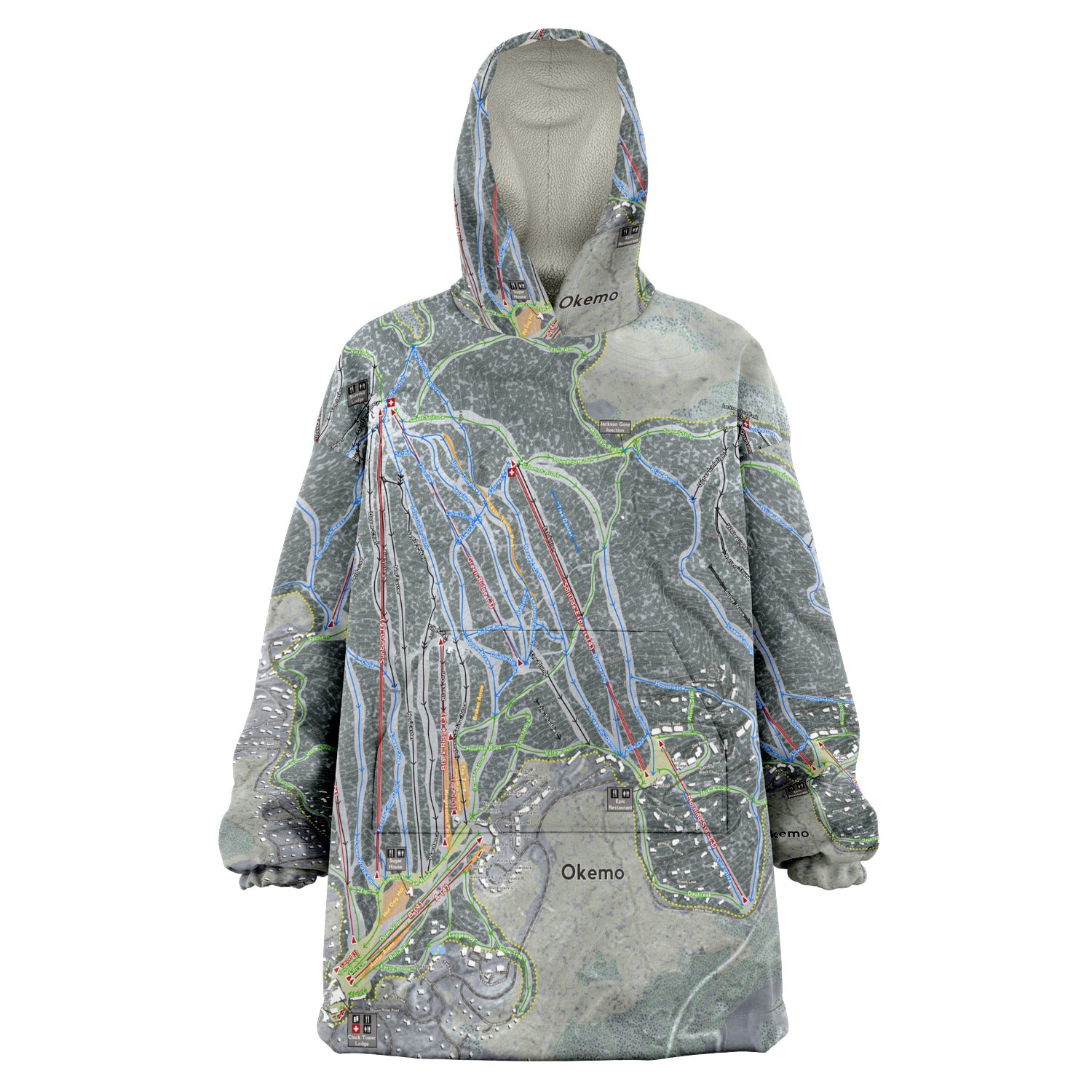 Okemo, Vermont Ski Trail Map - Snug Hoodie