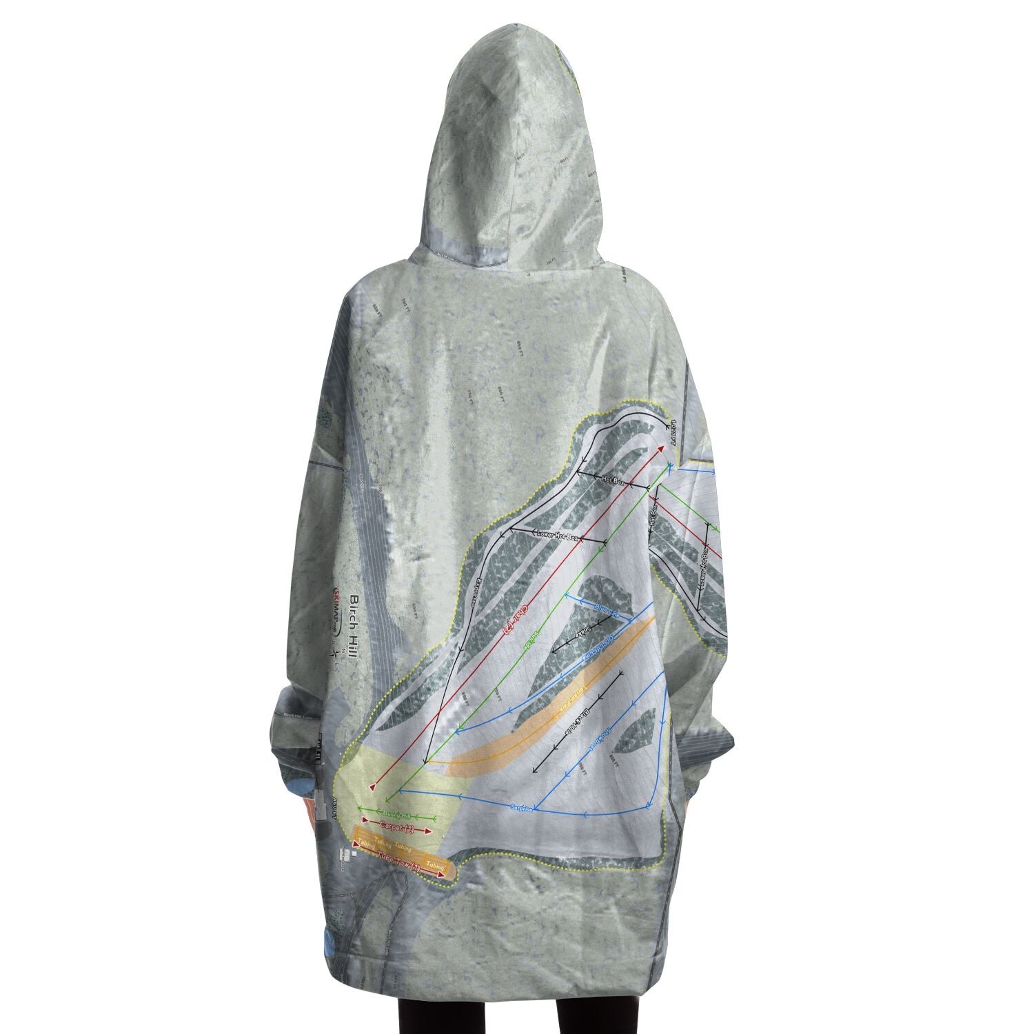 Birch Hill, Alaska Ski Trail Map Snug Hoodie