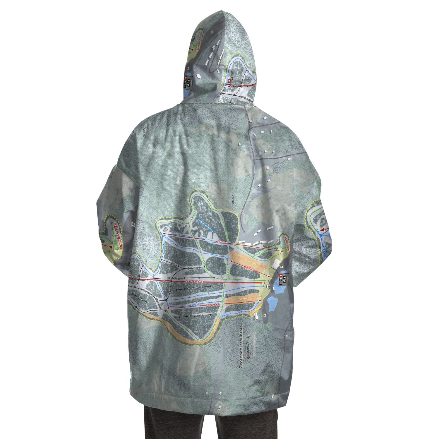 Crotched Mountain, New Hampshire Ski Trail Map - Snug Hoodie