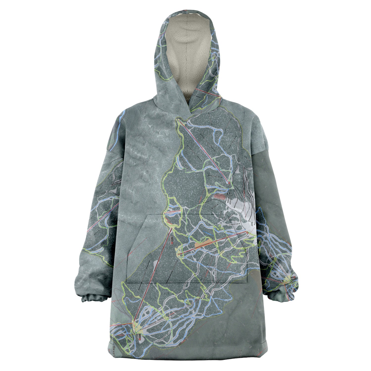 Revelstoke, British Columbia Ski Trail Map Snug Hoodie