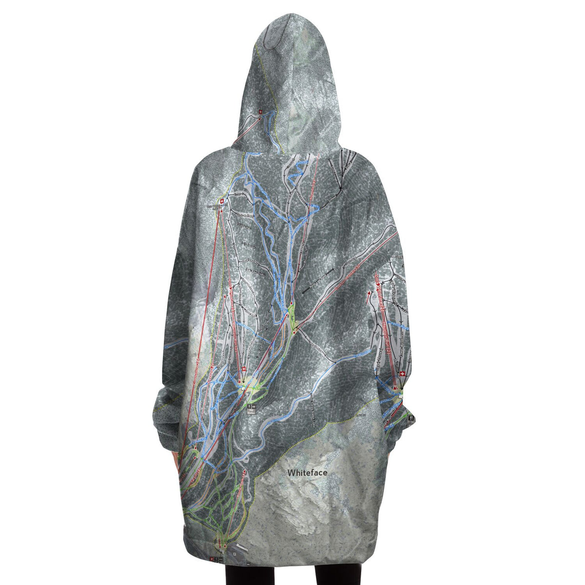 Whiteface, New York Ski Trail Map - Snug Hoodie