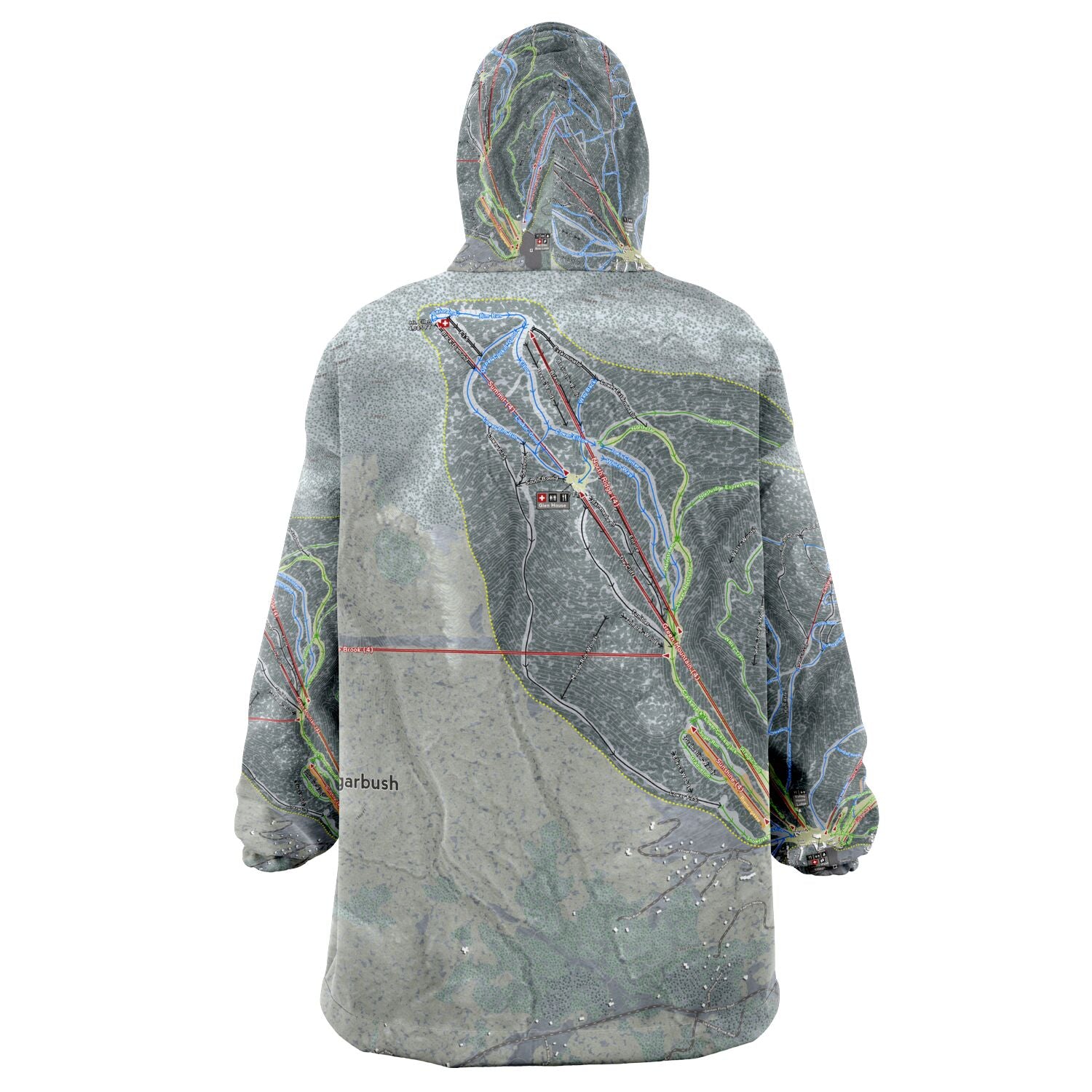 Sugarbush, Vermont Ski Trail Map - Snug Hoodie