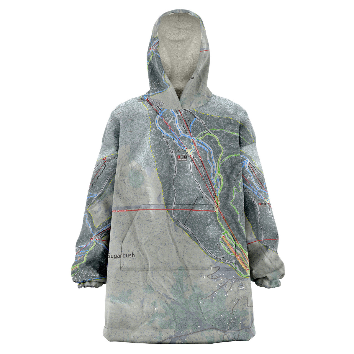 Sugarbush, Vermont Ski Trail Map - Snug Hoodie