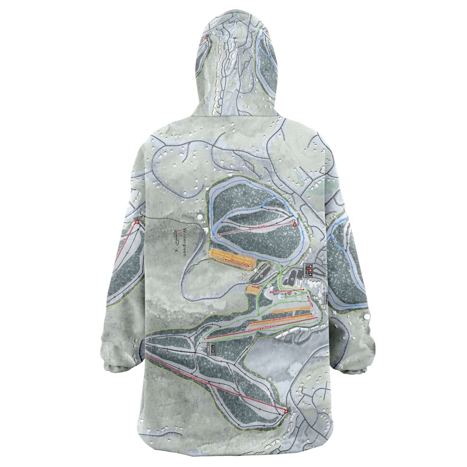 Wintergreen, Virginia Ski Trail Map - Snug Hoodie