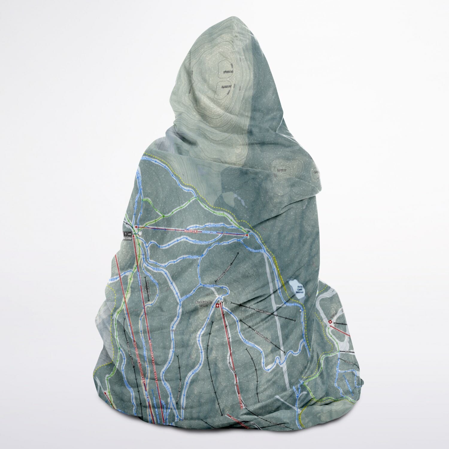 Gore Mountain, New York Ski Trail Map - Adult Hooded Blanket