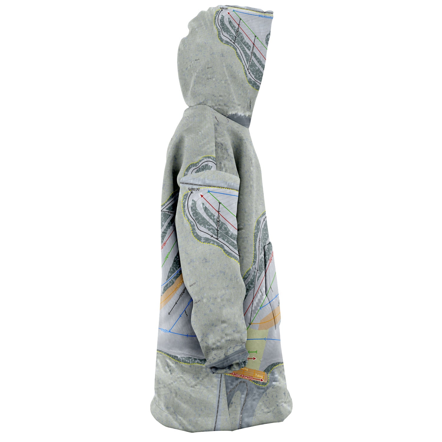 Birch Hill, Alaska Ski Trail Map Snug Hoodie