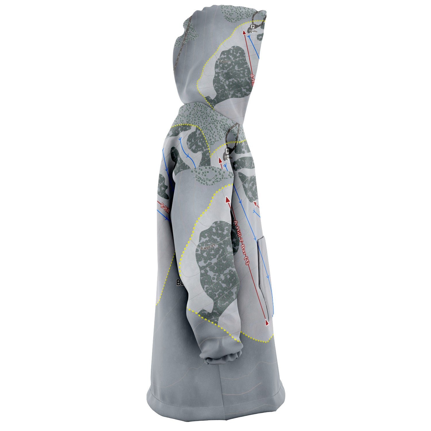 Badger Mountain, Washington Ski Trail Map - Snug Hoodie