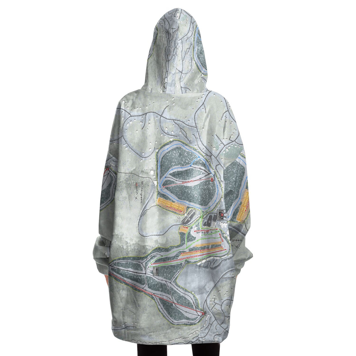 Wintergreen, Virginia Ski Trail Map - Snug Hoodie