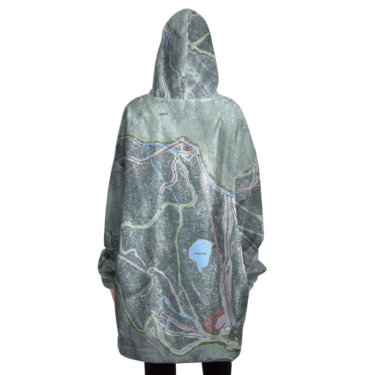 Middle Bury Snow Bowl, Vermont Ski Trail Map - Snug Hoodie