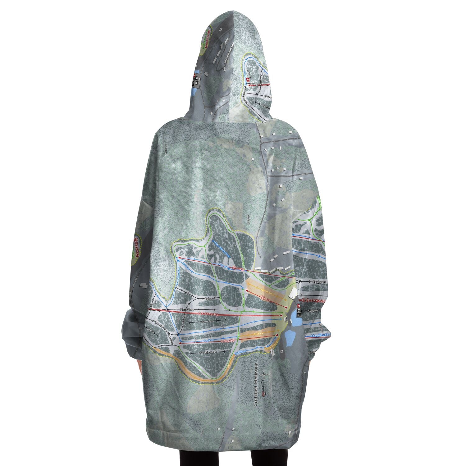 Crotched Mountain, New Hampshire Ski Trail Map - Snug Hoodie