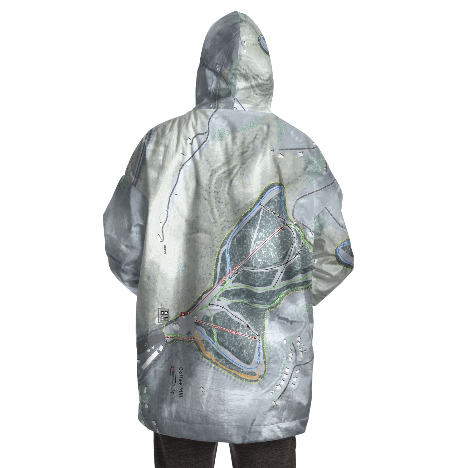 Coffee Mill, Minnesota Ski Trail Map Snug Hoodie