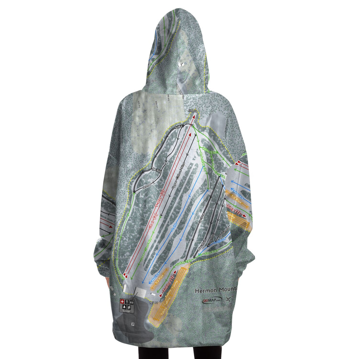 Hermon Mountain, Maine Ski Trail Map - Snug Hoodie