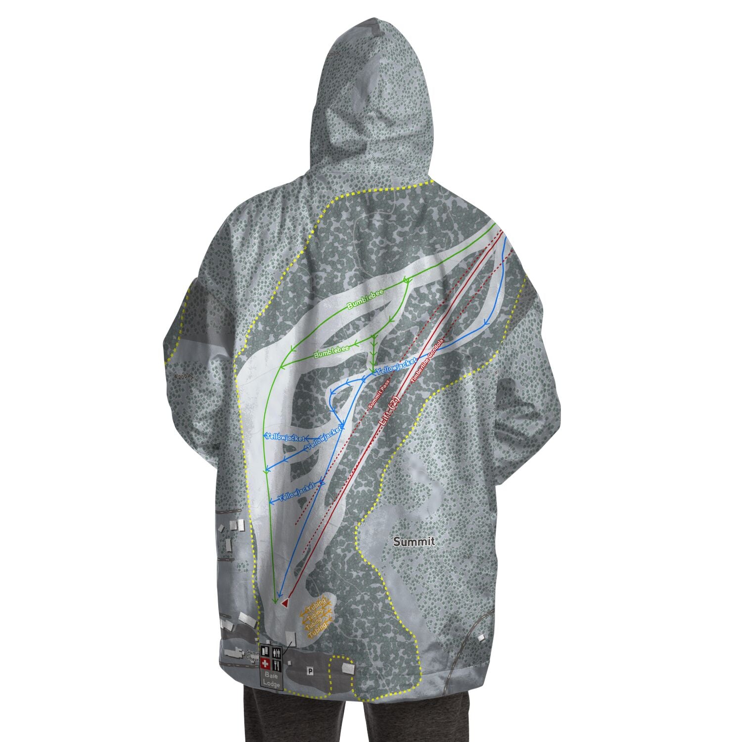 Summit, Oregon Ski Trail Map Snug Hoodie