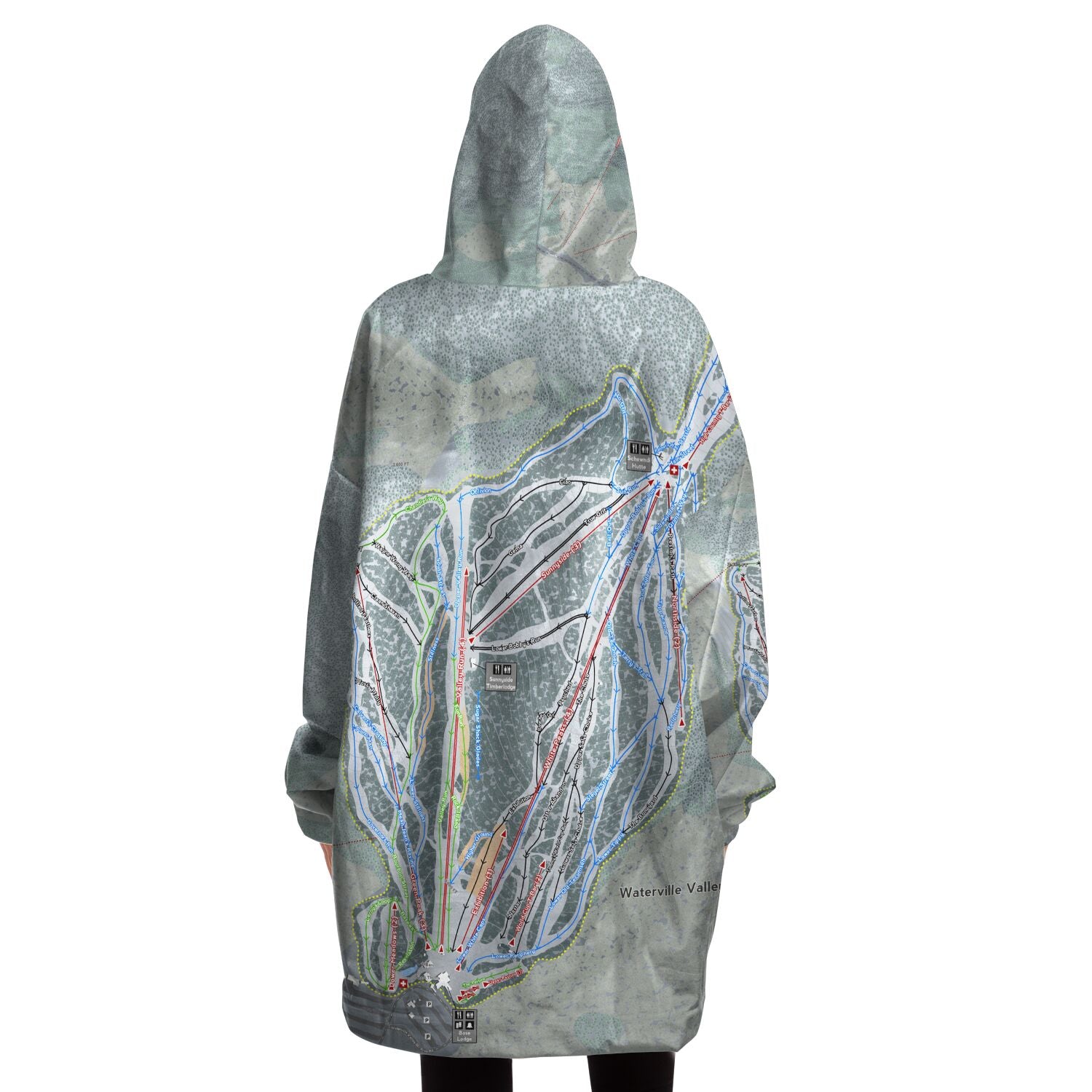 Waterville Valley, New Hampshire Ski Trail Map - Snug Hoodie