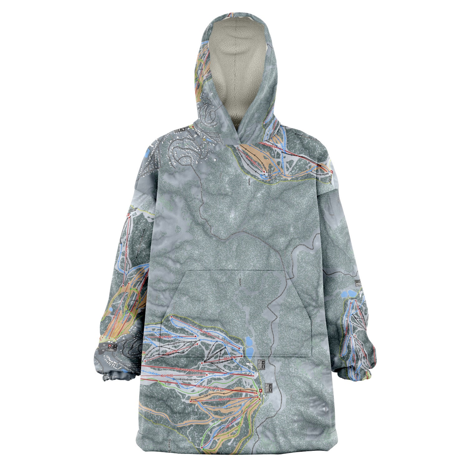 Big Bear Combo, California Ski Trail Map - Snug Hoodie