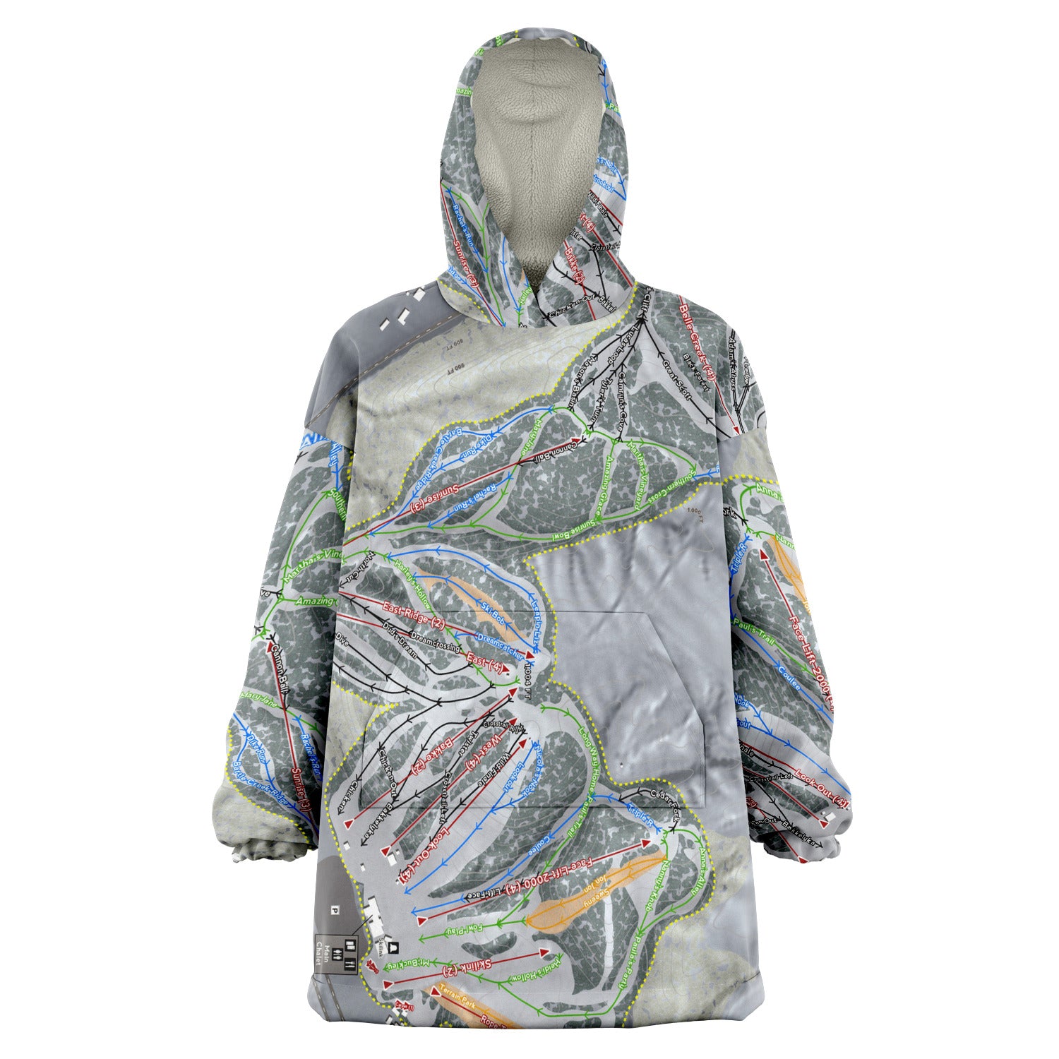 Welch Village, Minnesota Ski Trail Map - Snug Hoodie