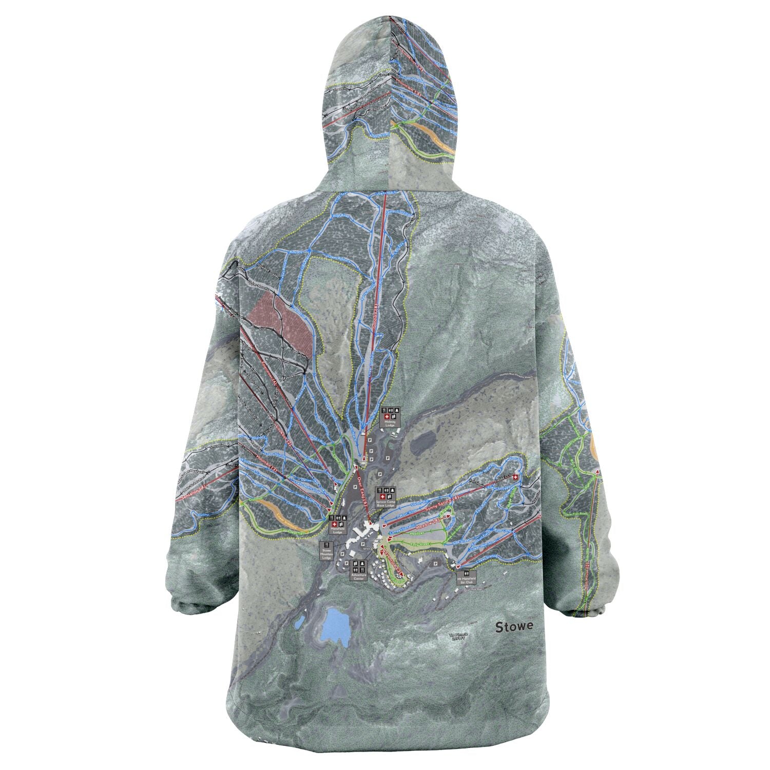 Stowe, Vermont Ski Trail Map - Snug Hoodie