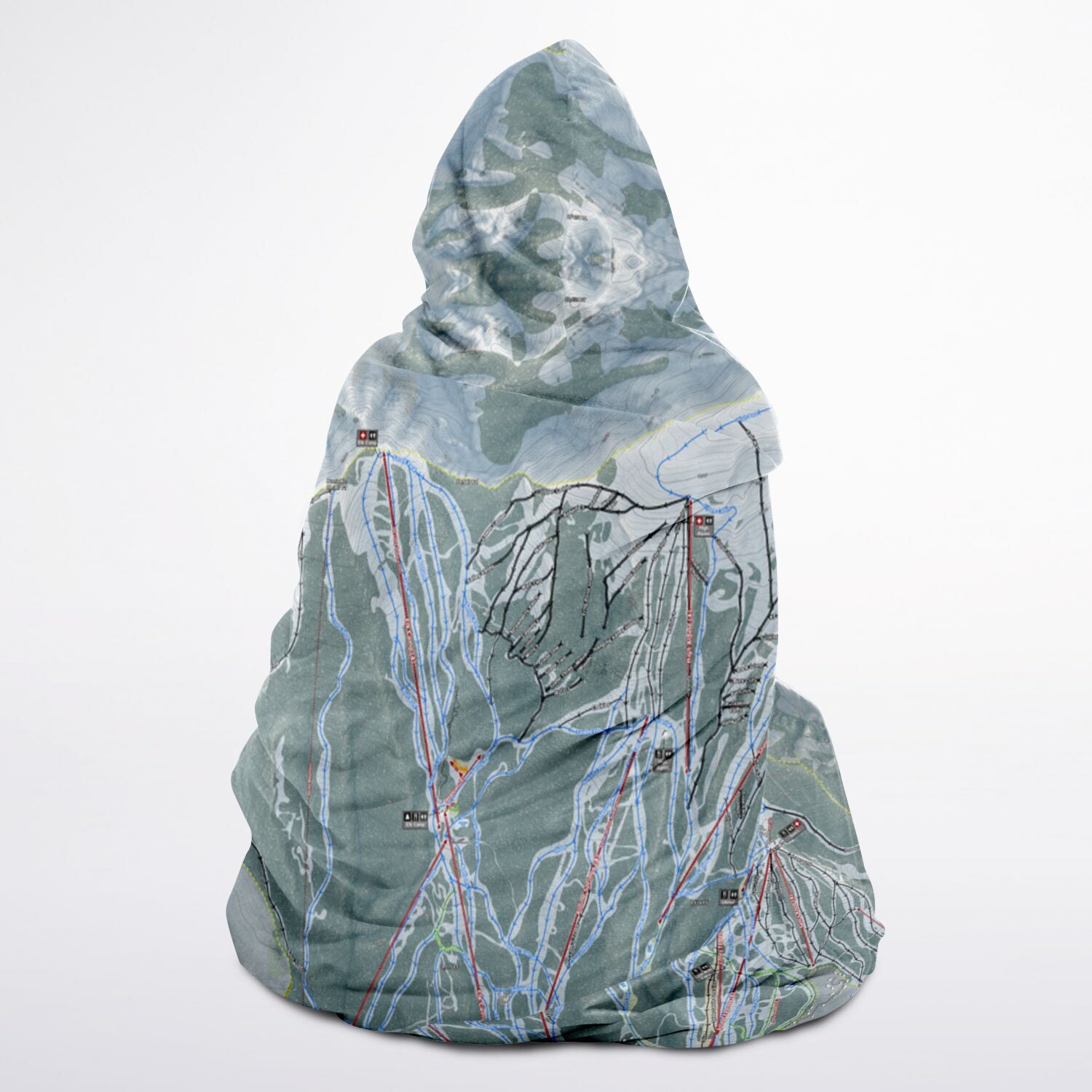 Snowmass, Colorado Ski Trail Map - Youth Hooded Blanket