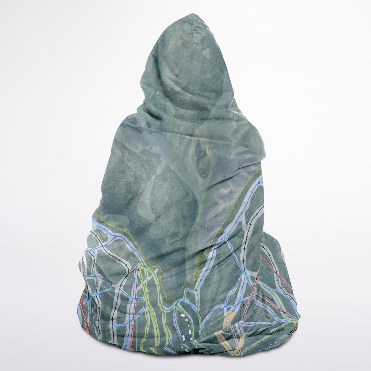 Attitash Mountain, New Hampshire Ski Trail Map - Adult Hooded Blanket