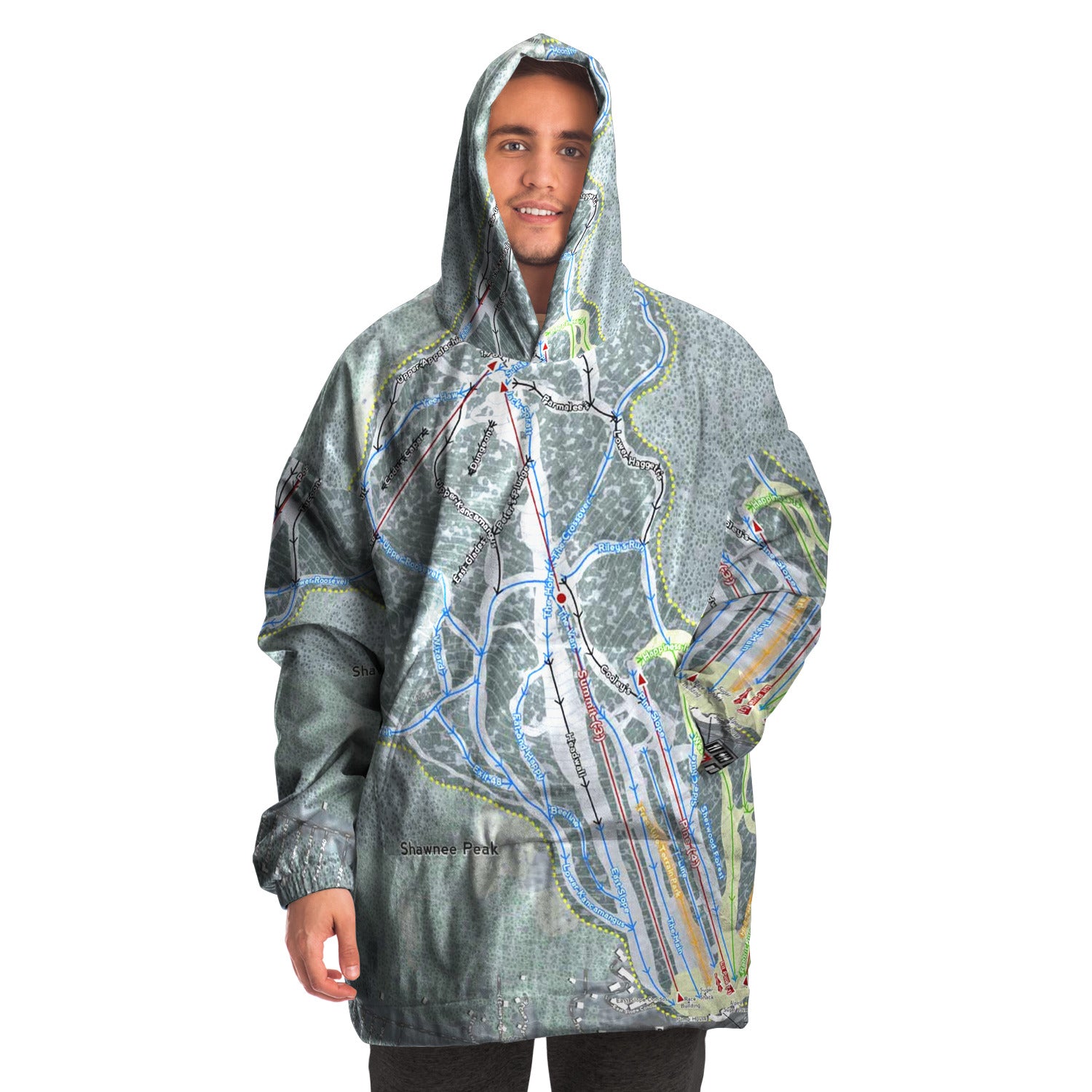 Shawnee Peak, Maine Ski Trail Map - Snug Hoodie