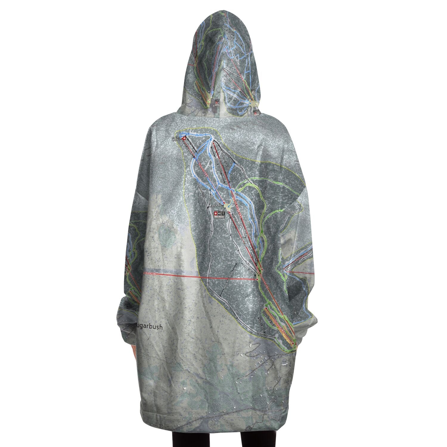 Sugarbush, Vermont Ski Trail Map - Snug Hoodie