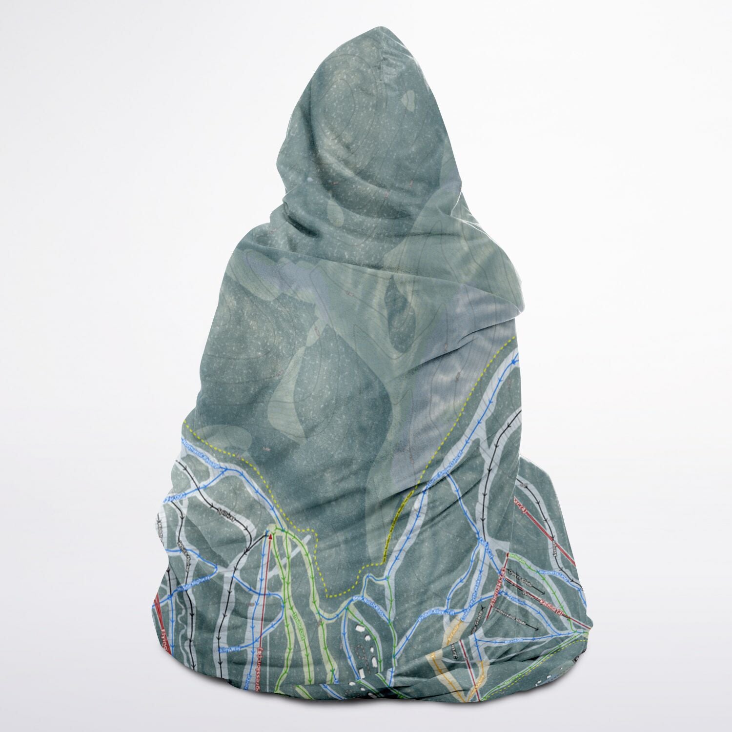 Attitash Mountain, New Hampshire Ski Trail Map - Youth Hooded Blanket