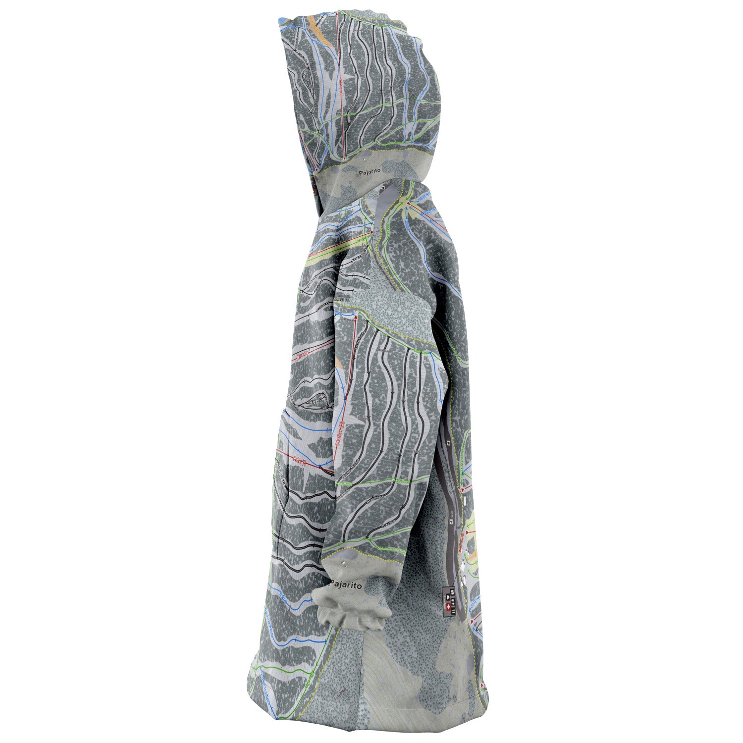 Pajarito, New Mexico Ski Trail Map - Snug Hoodie