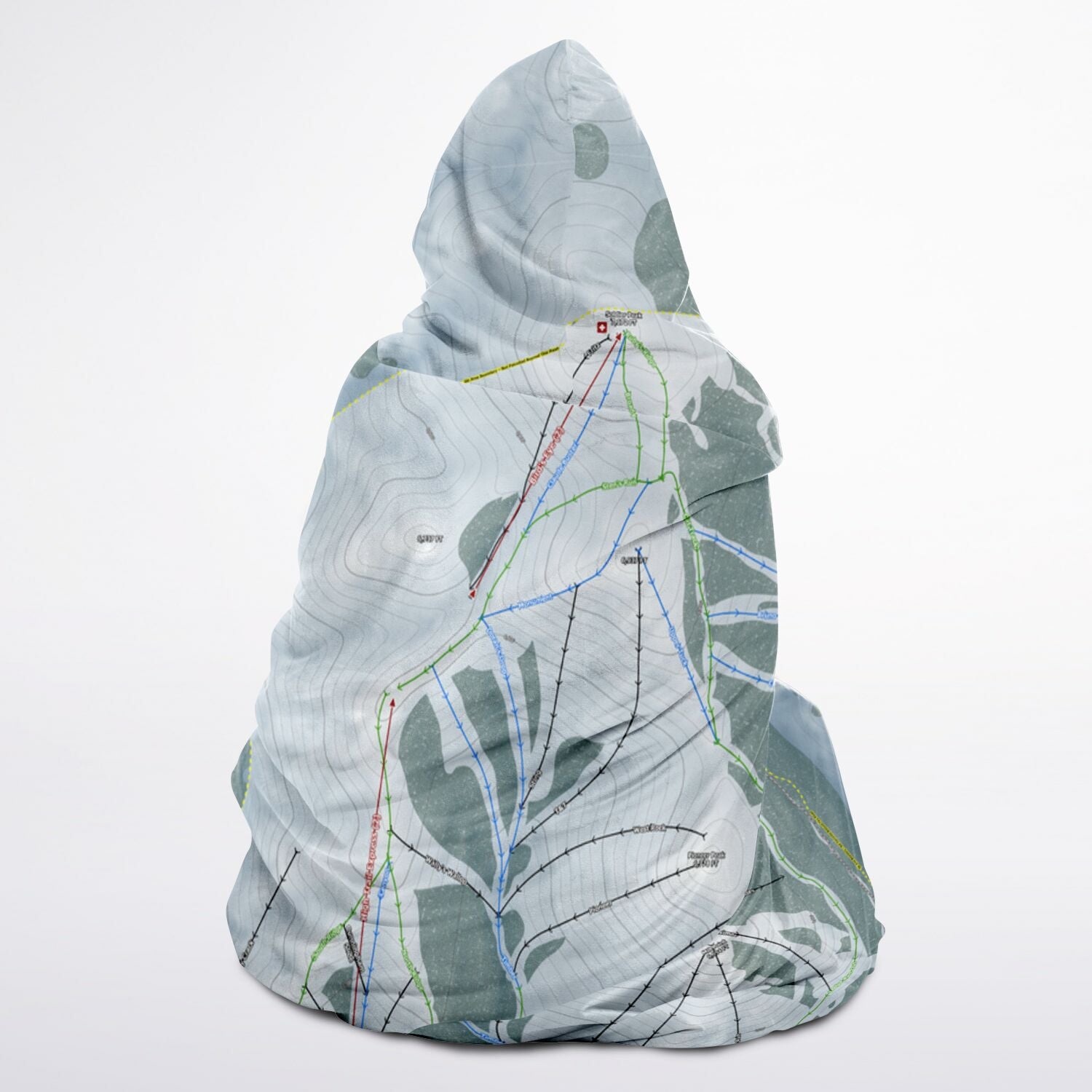 Soldier Mountain, Idaho Ski Trail Map - Youth Hooded Blanket