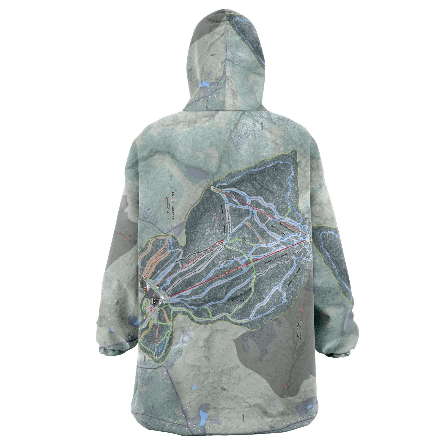 Mount Sunapee, New Hampshire Ski Trail Map - Snug Hoodie