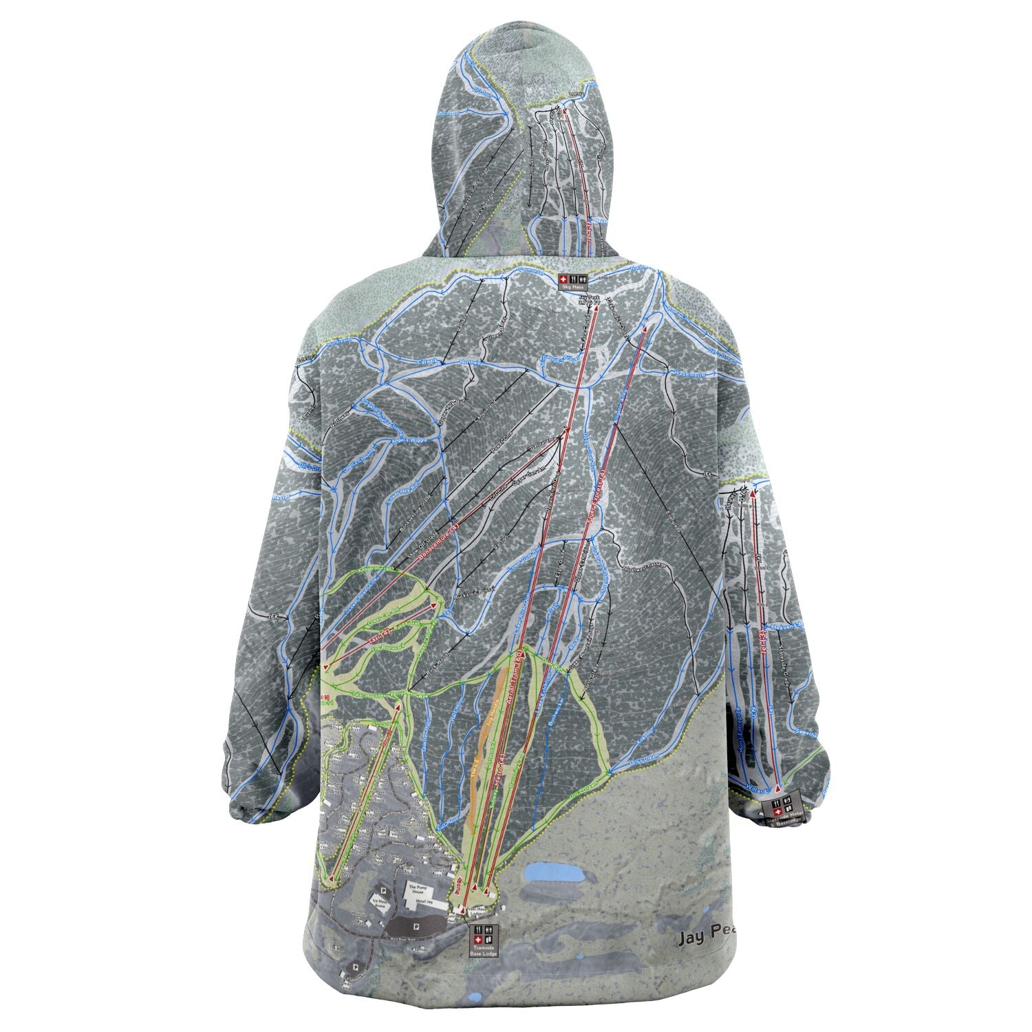 Jay Peak, Vermont Ski Trail Map - Snug Hoodie