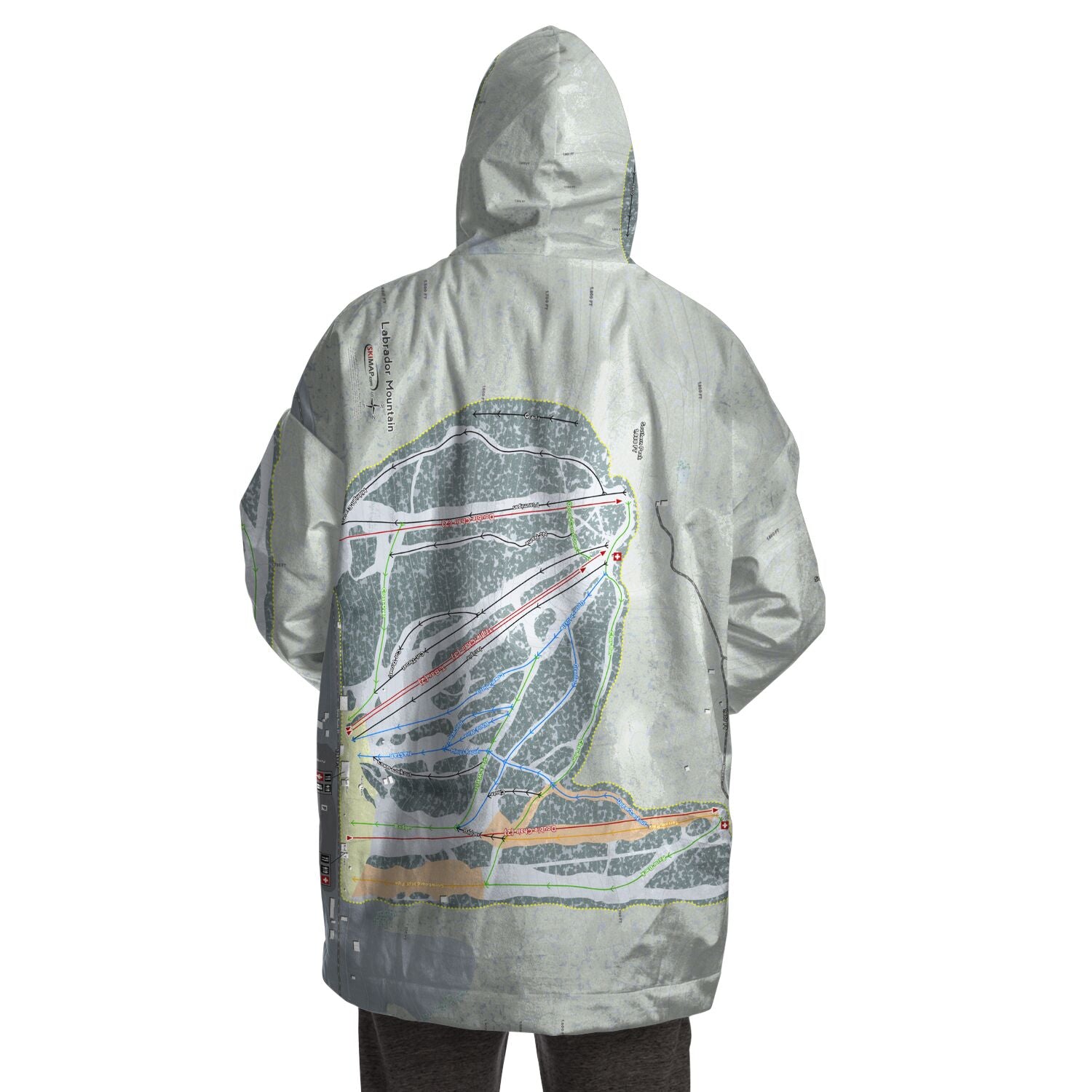 Labrador Mountain, New York Ski Trail Map - Snug Hoodie