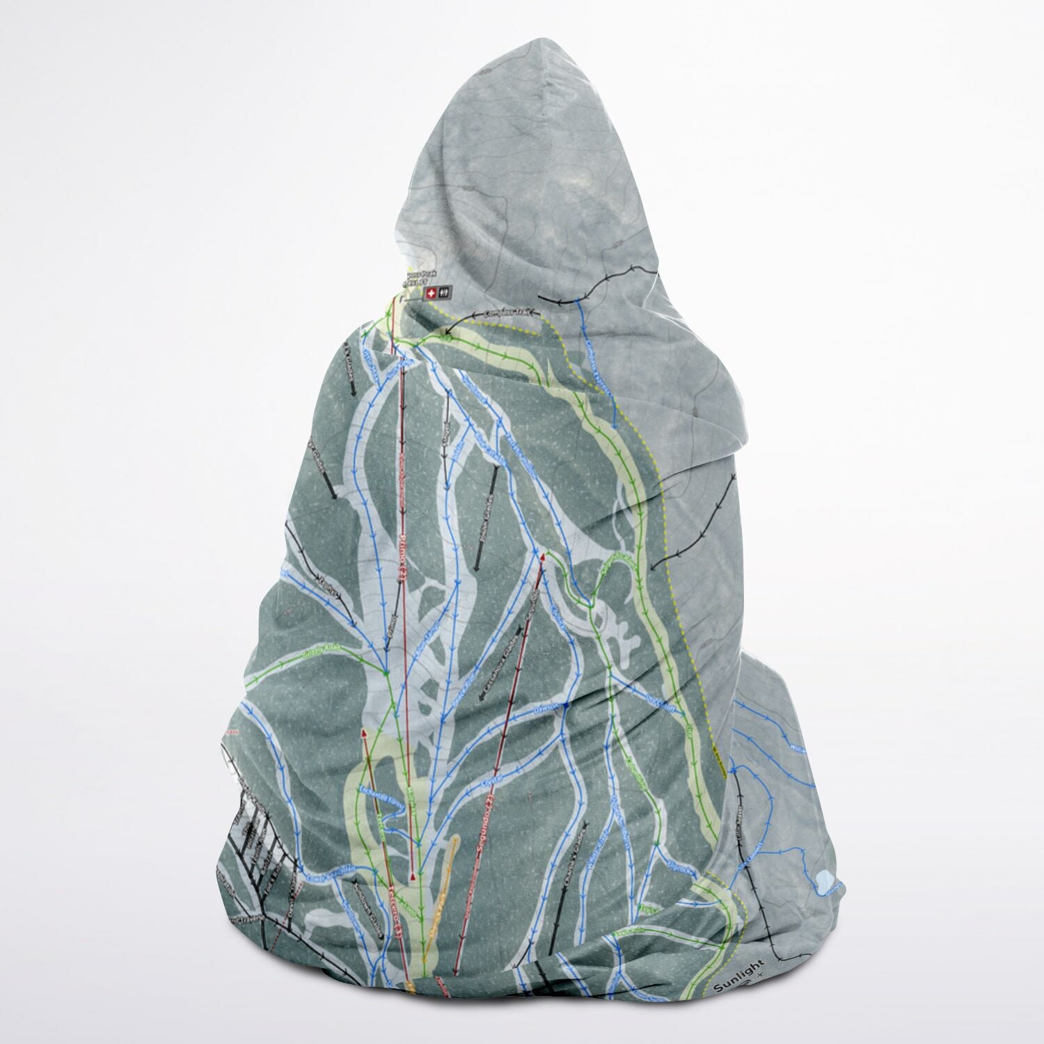 Sunlight, Colorado Ski Trail Map - Youth Hooded Blanket