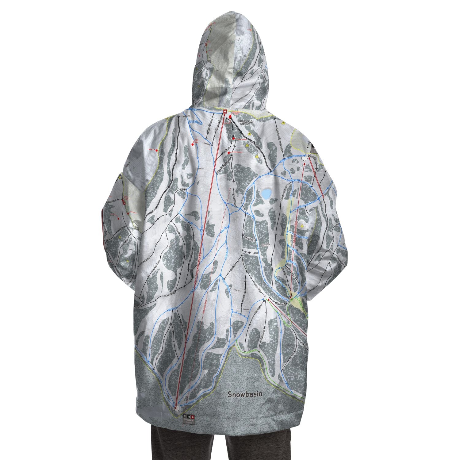 Snowbasin, Utah Ski Trail Map - Snug Hoodie