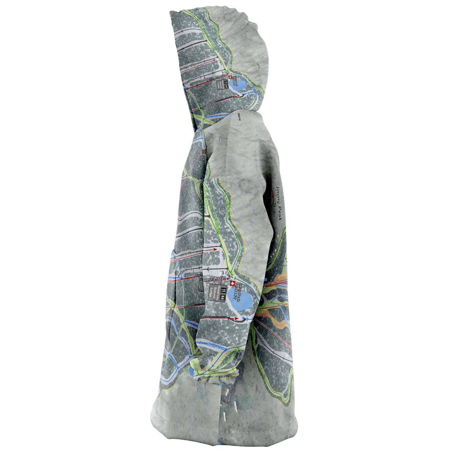 Jiminy Peak, Massachusetts Ski Trail Map Snug Hoodie