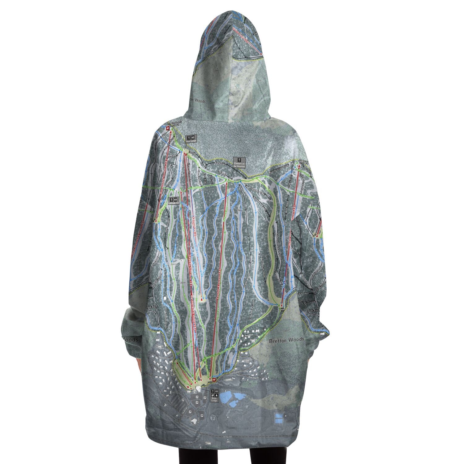 Bretton Woods, New Hampshire Ski Trail Map - Snug Hoodie