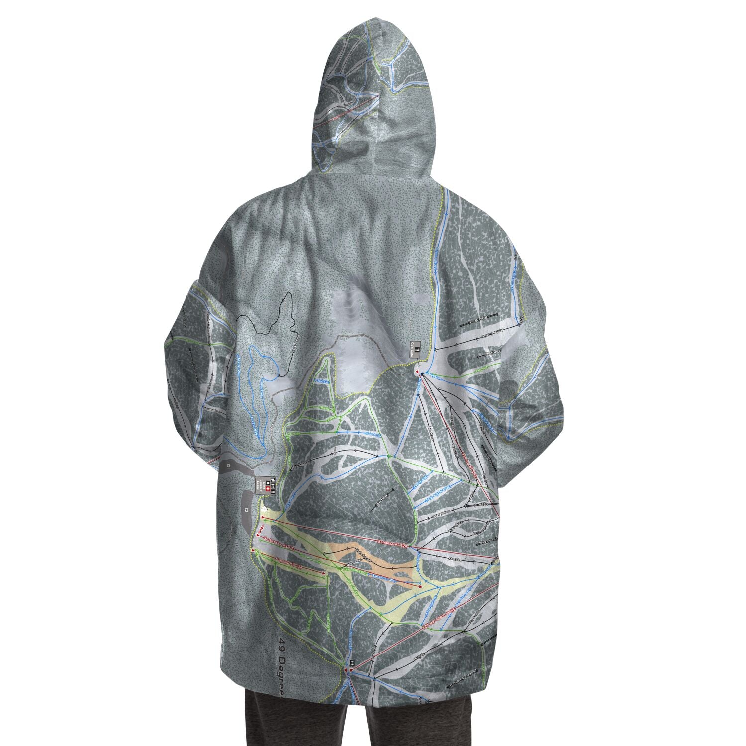 49 Degrees North, Washington Ski Trail Map - Snug Hoodie