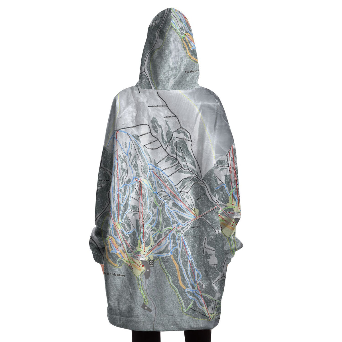 Mt. Hood Meadows, Oregon Ski Trail Map - Snug Hoodie