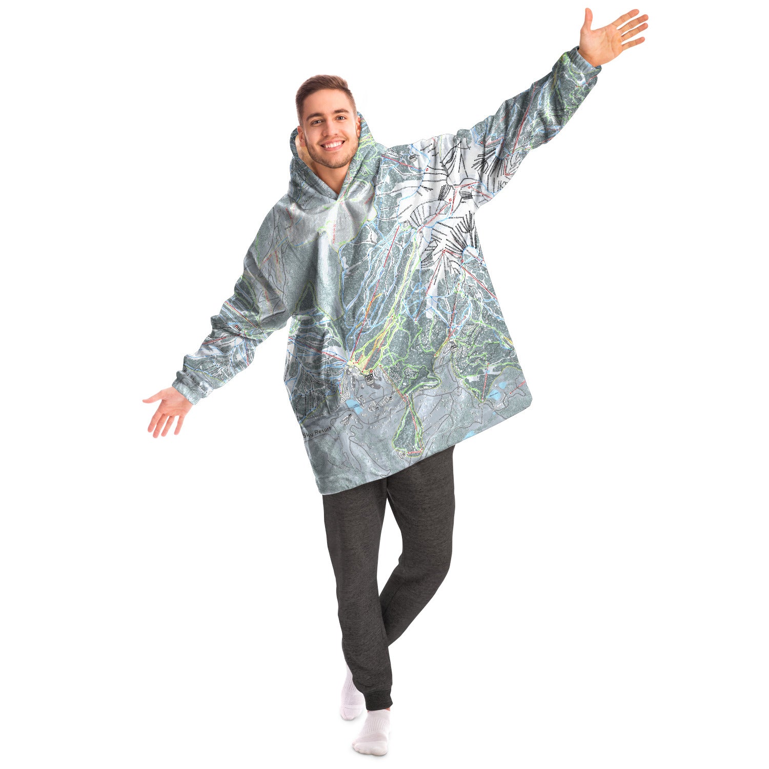 Big Sky, Montana Ski Trail Map - Snug Hoodie