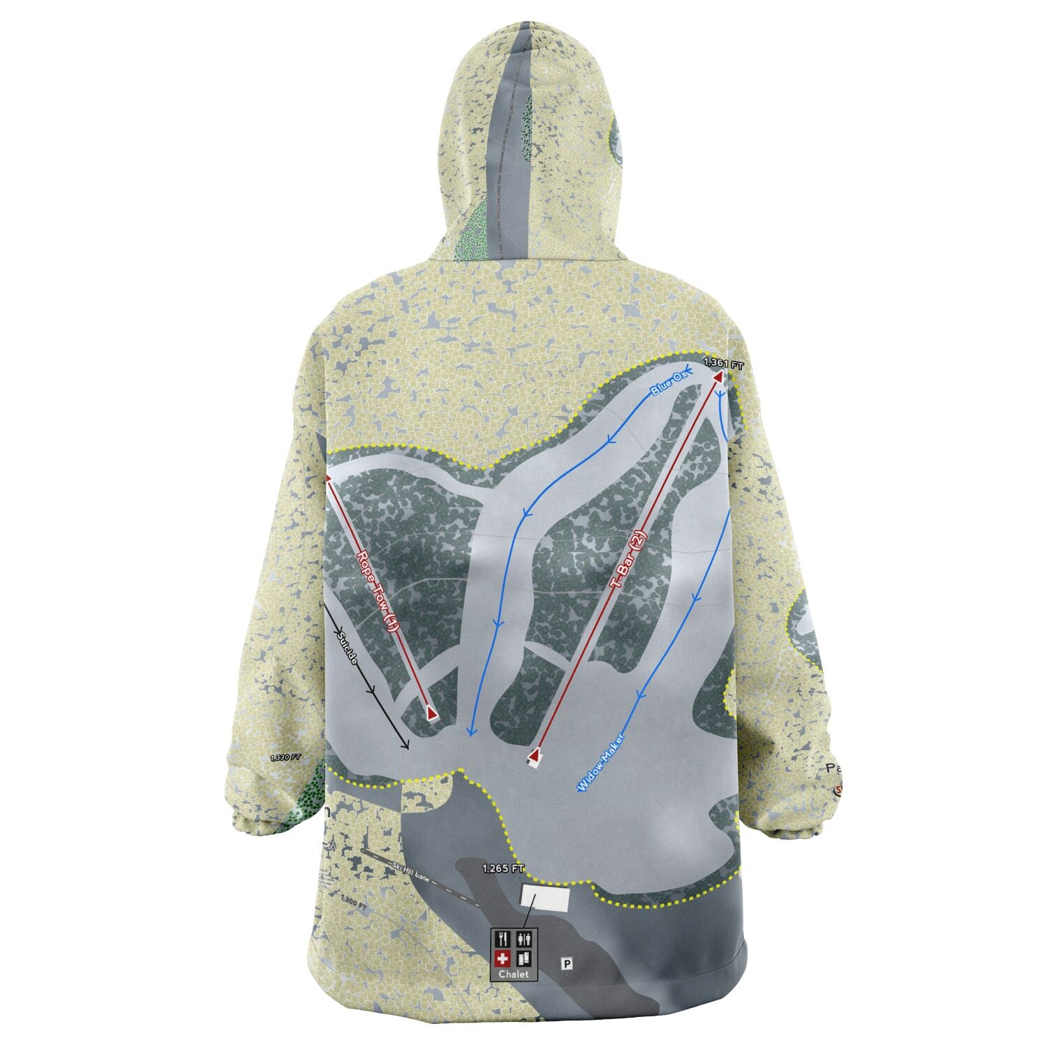 Paul Bunyan, Wisconsin Ski Trail Map - Snug Hoodie