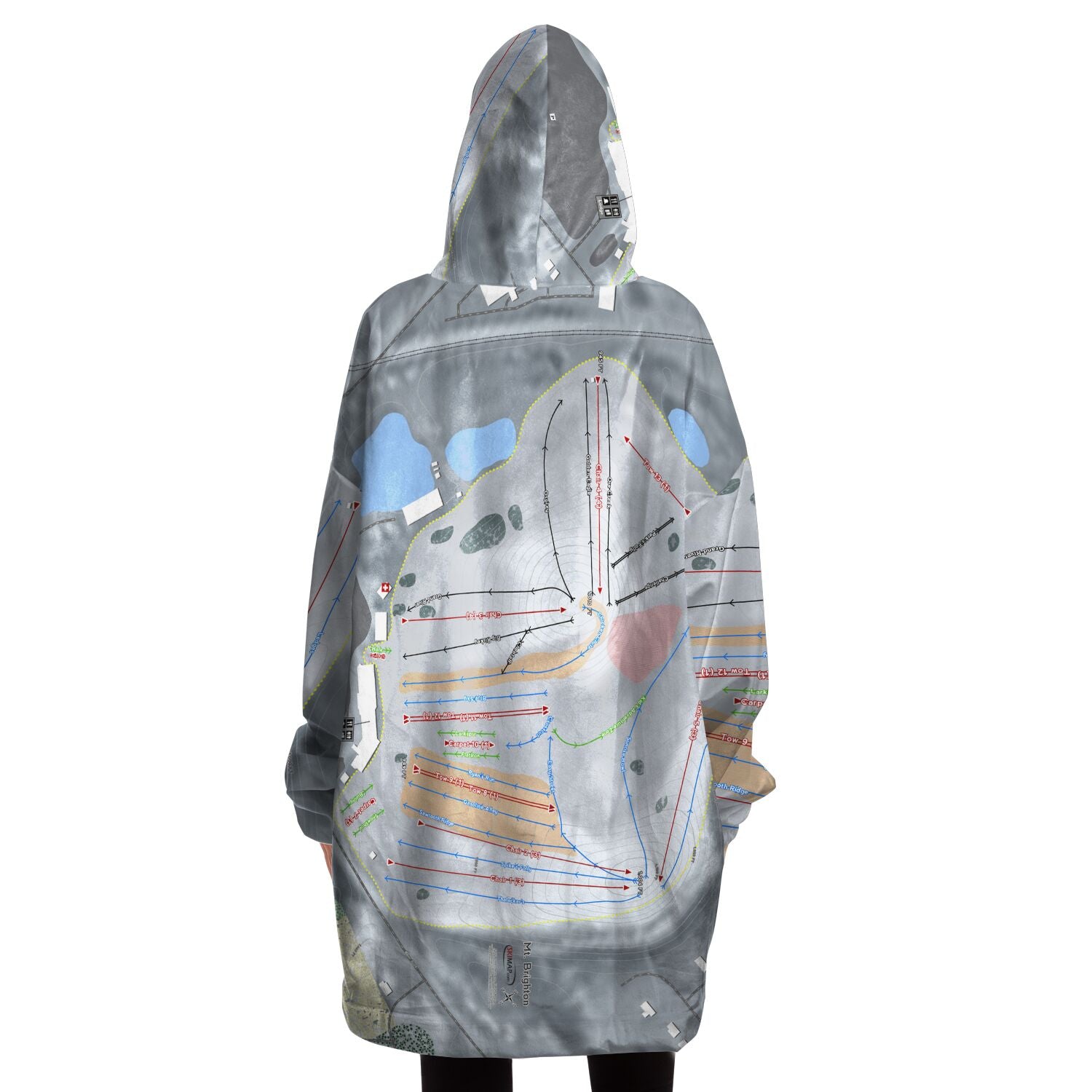 Mt Brighton, Michigan Ski Trail Map Snug Hoodie