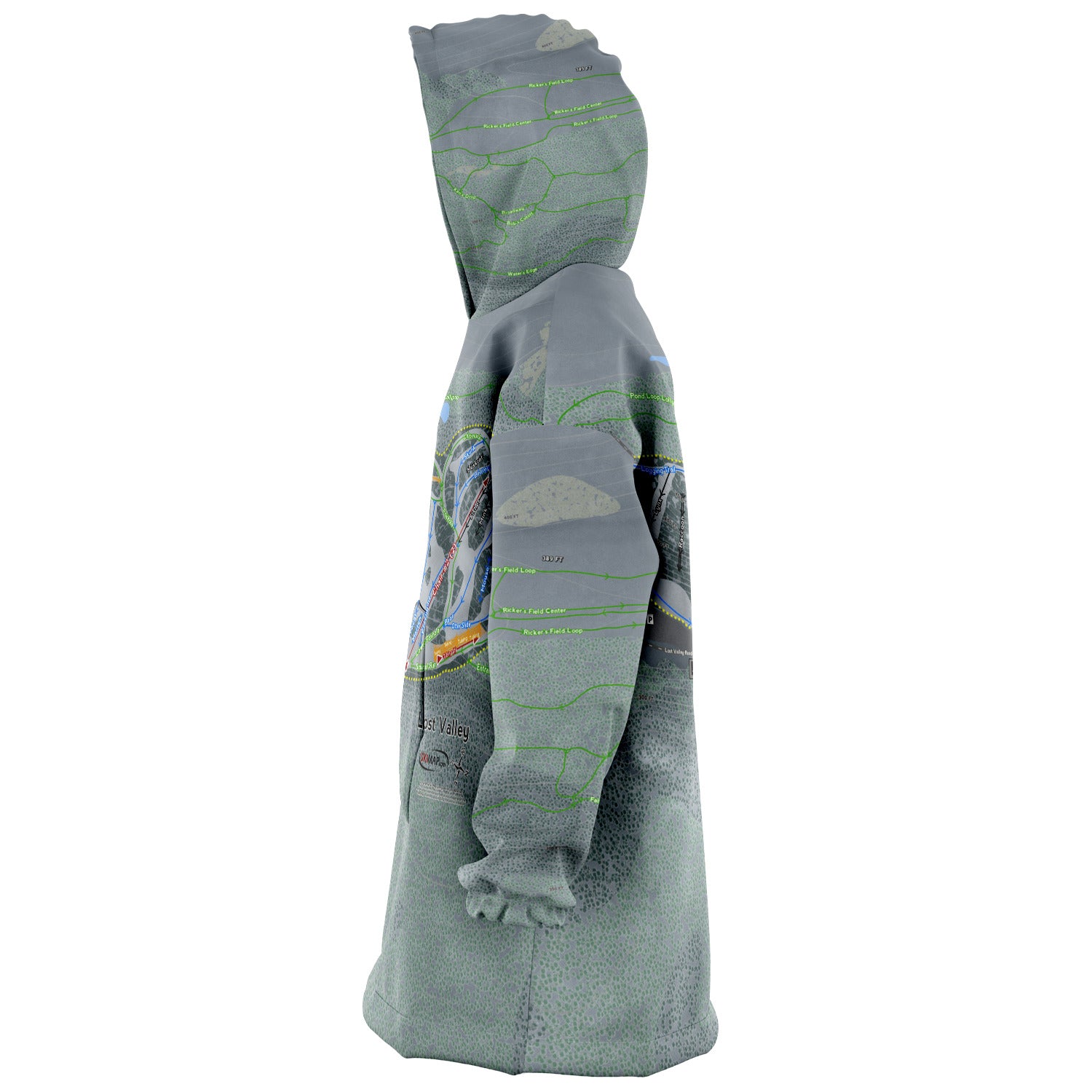 Lost Valley, Maine Ski Trail Map - Snug Hoodie