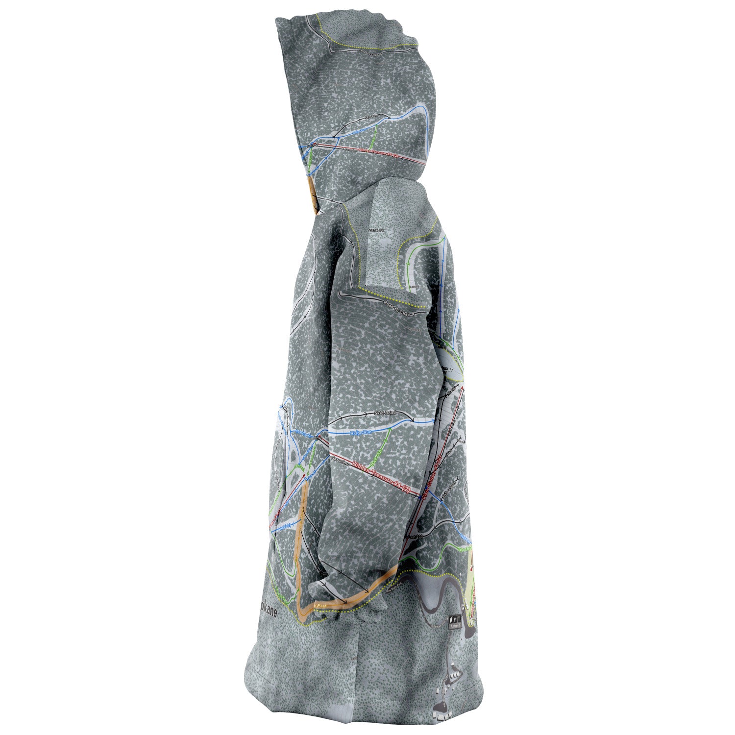 Mt. Spokane, Washington Ski Trail Map - Snug Hoodie