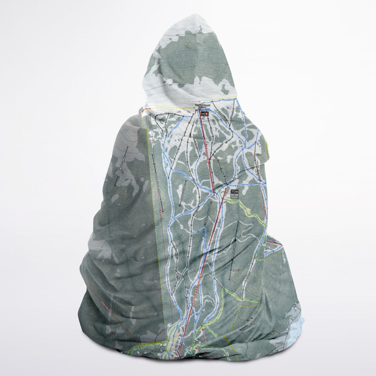 Tamarack, Idaho Ski Trail Map - Youth Hooded Blanket