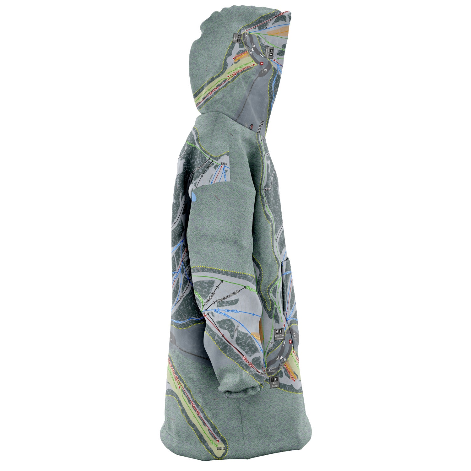 Manning Park, British Columbia Ski Trail Map Snug Hoodie