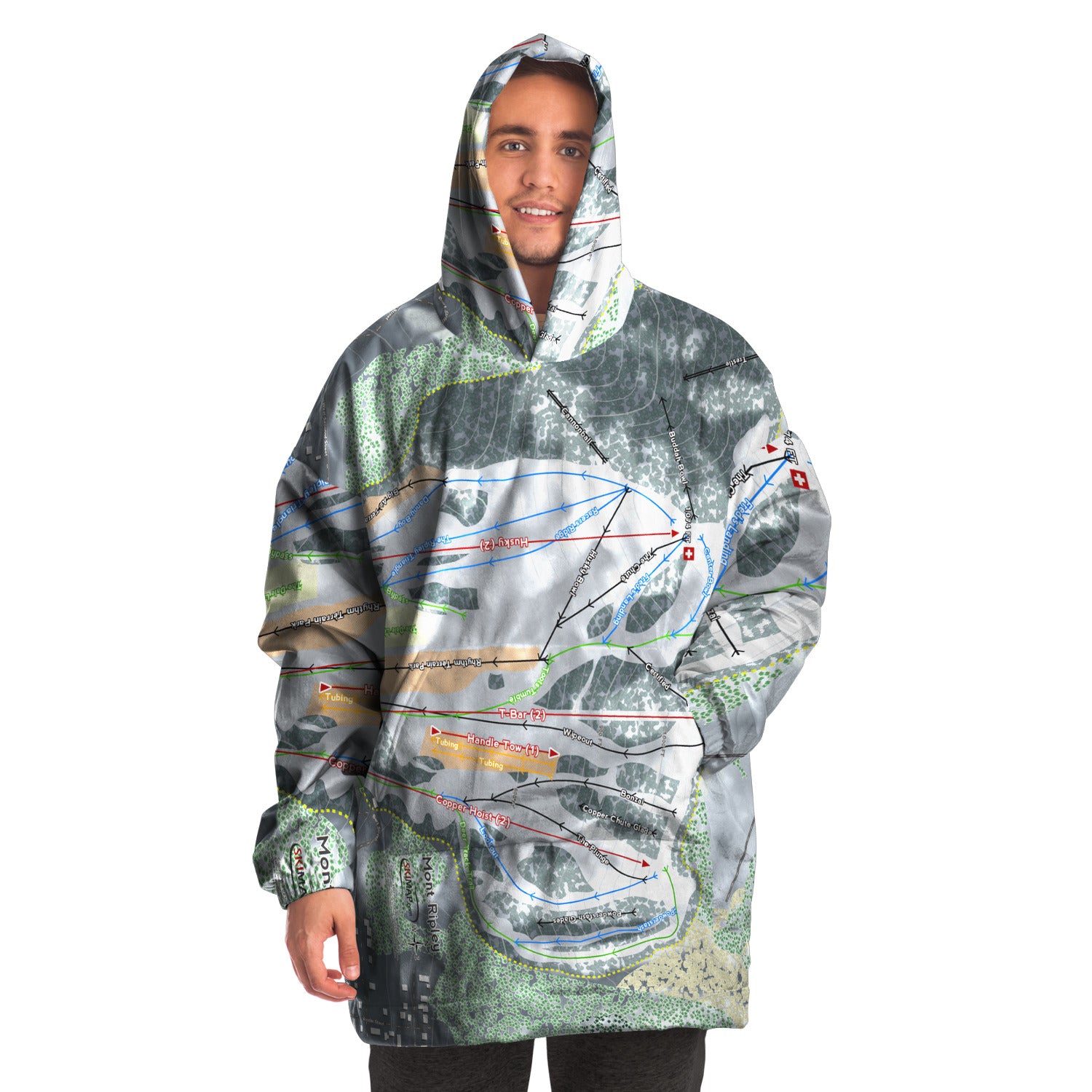 Mont Ripley, Michigan Ski Trail Map Snug Hoodie