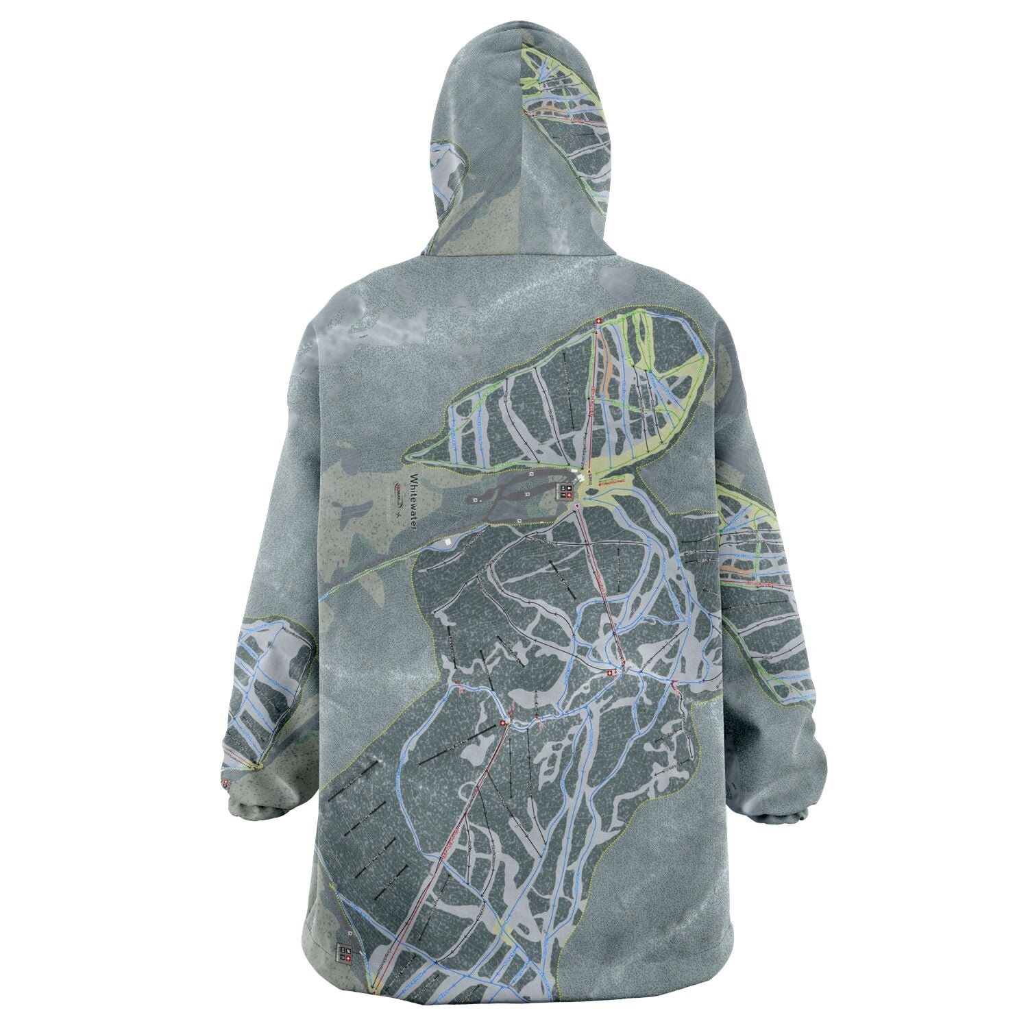 Whitewater, British Columbia Ski Trail Map Snug Hoodie