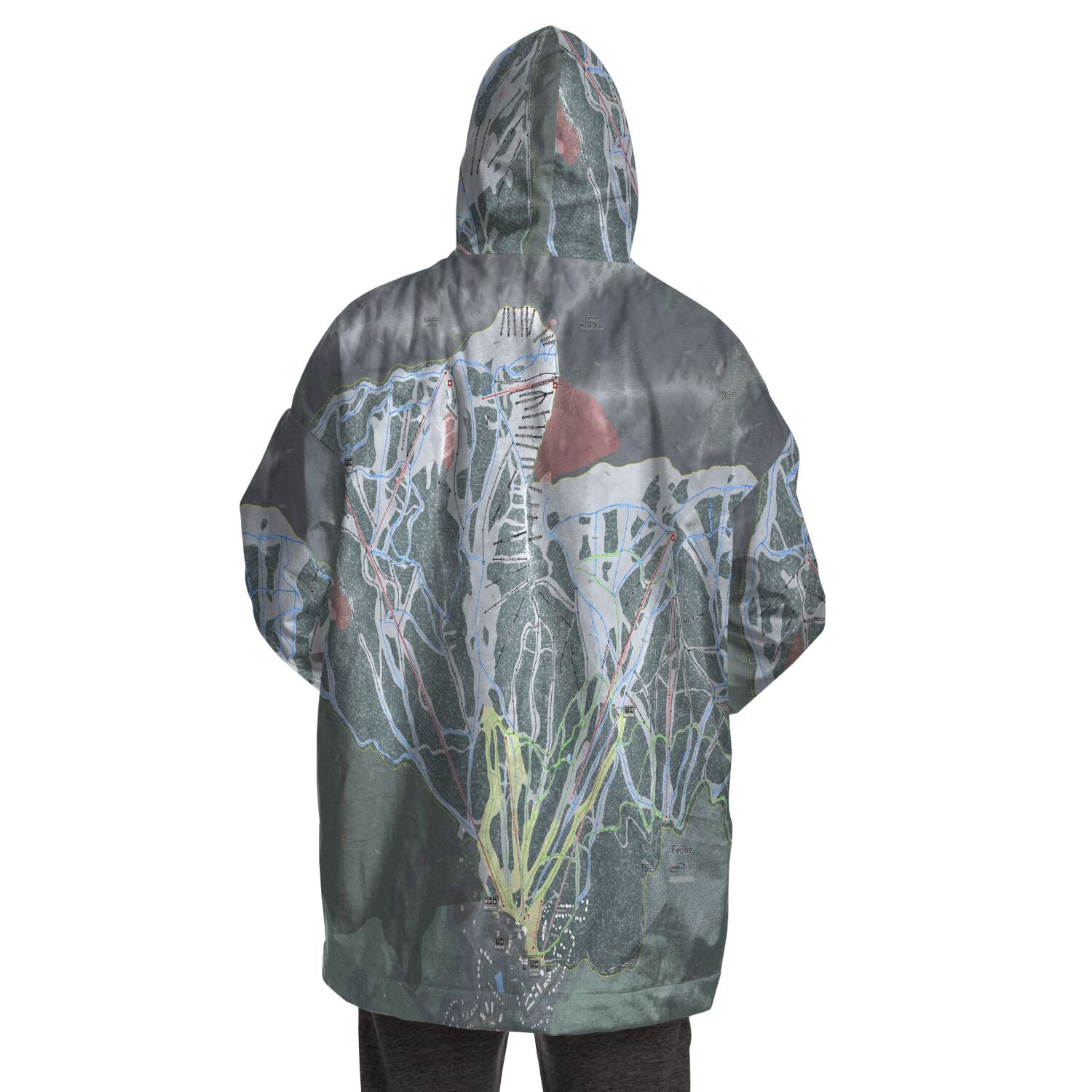 Fernie,  British Columbia Ski Trail Map - Snug Hoodie