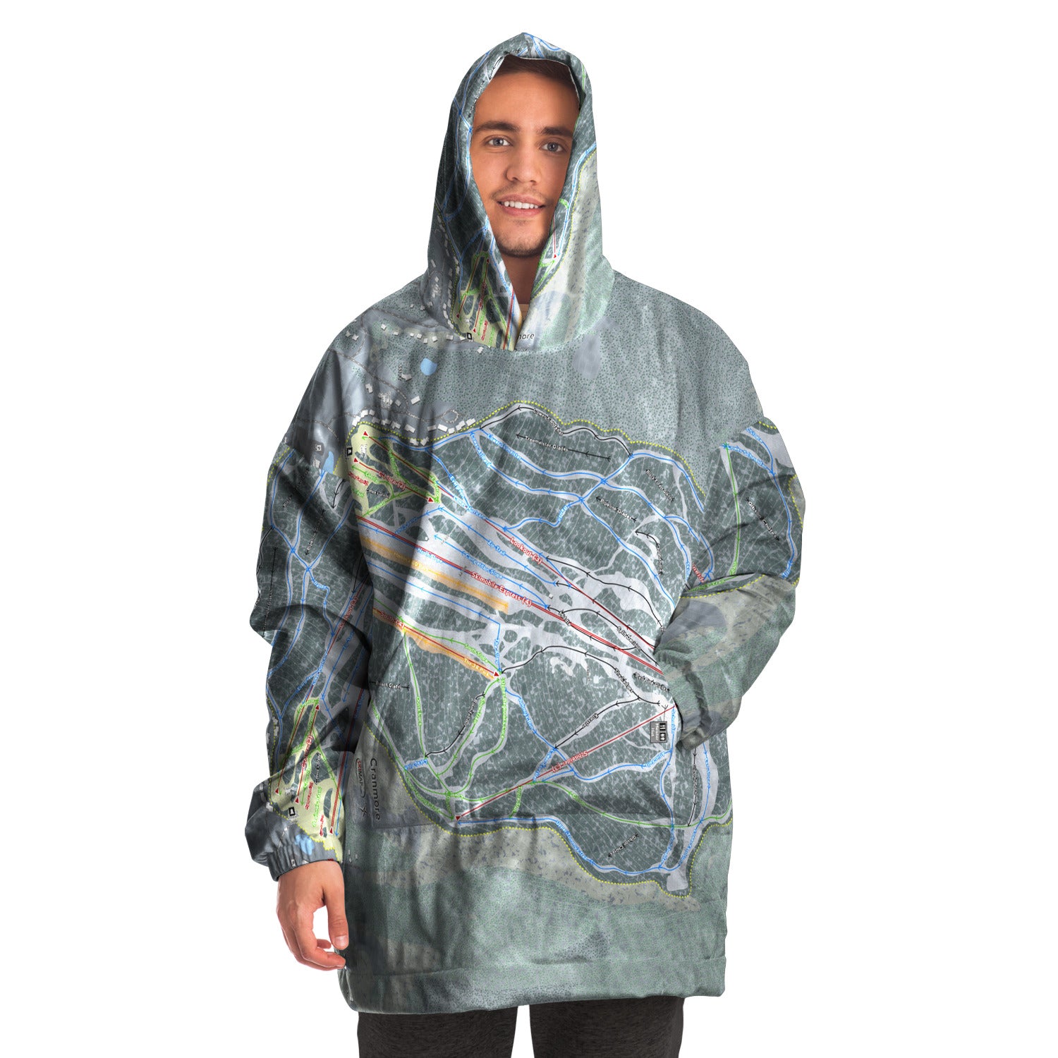 Cranmore Mountain, New Hampshire Ski Trail Map - Snug Hoodie