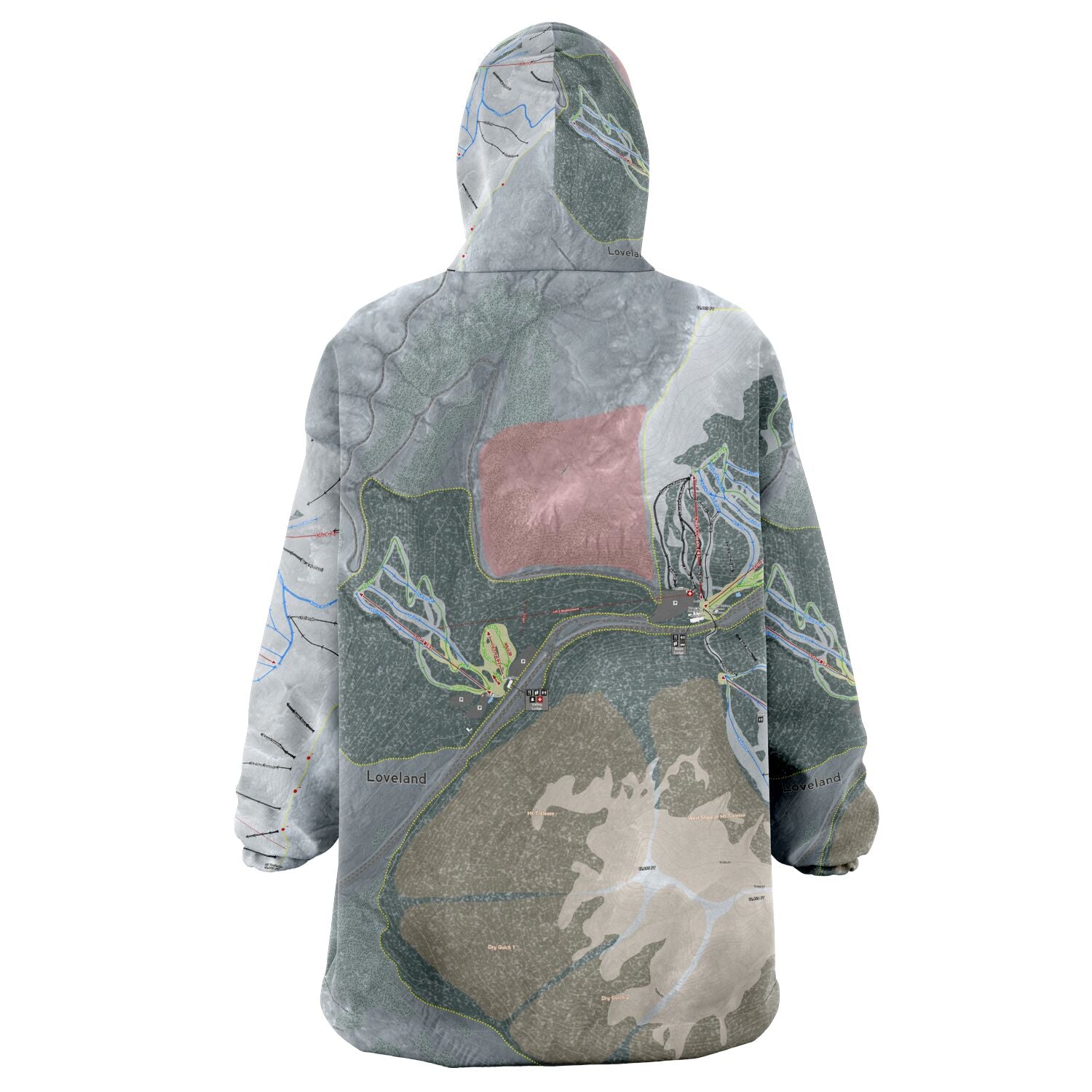 Loveland, Colorado Ski Trail Map - Snug Hoodie