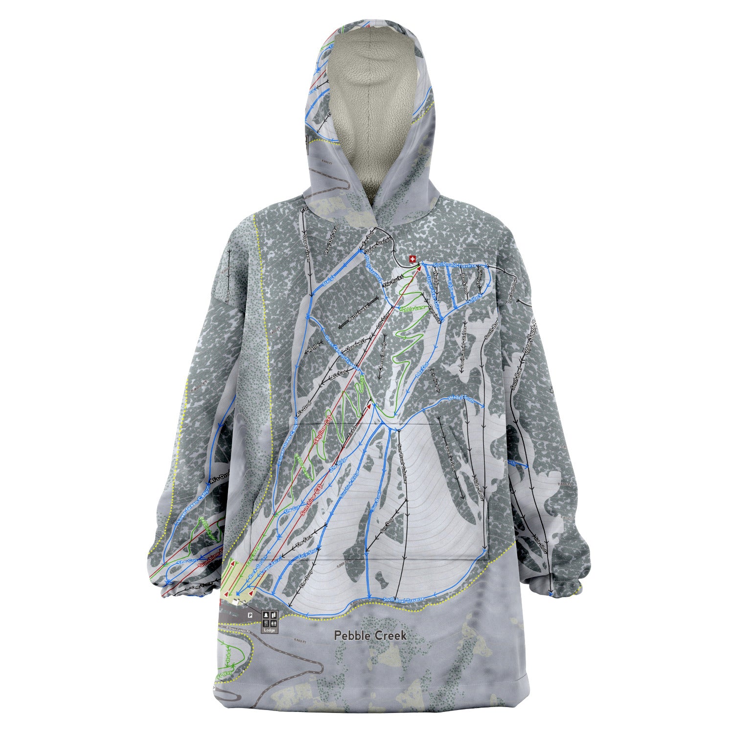 Pebble Creek, Idaho Ski Trail Map - Snug Hoodie